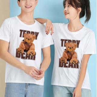 Áo Thun in Hình Teddy Wit_Fashion Màu Trắng Form Xuông Nam Nữ Vải Dày Mịn Mẫu TTK