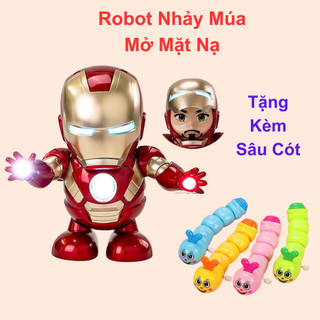 Robot nhảy múa đồ chơi robot phát nhạc robot ironman (Tặng sâu cót) nhựa cao cấp loại 1 có đèn sáng và nhạc vui nhộn