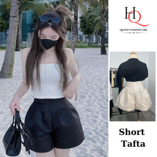  Quần Short Xòe Phồng 2 Lớp Đẹp BIG SIZE Cạp Cao Quần Đùi Vải Tafta xước Giãn Chuẩn Form Dễ Phối Đồ -HQ 