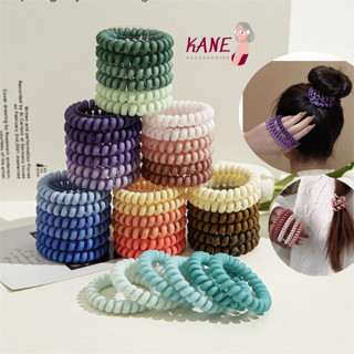  Set 6 Dây Cột Tóc Lò Xo Nhựa Nhám Rất Bền Chun Buộc Tóc lò xo nhám Đơn Giản Đồ Buộc Tóc Nhiều Màu Kane accessories 