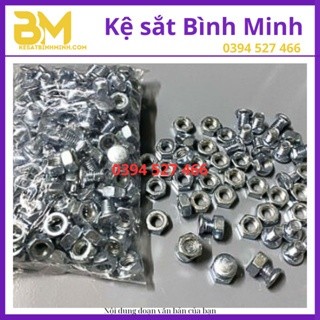 Kệ sắt Bình Minh - Combo 2 Bộ bu lông ốc, lắp kệ sắt v lỗ đa năng , ốc vít lắp kệ sắt V Lỗ