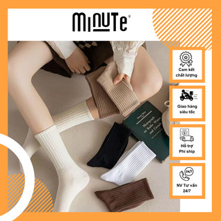  Tất nữ cao cổ BASIC nhiều màu dễ phối đồ chất liệu Cotton thoáng khí co giãn 4 chiều