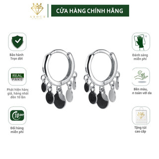  Bông tai bạc nữ s925 vòng tròn dạng khóa gập tua rua thời trang G1747 