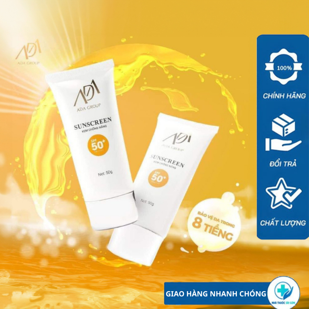 Kem Chống Nắng Sunscreen ADA GROUP Giúp Bảo Vệ Da Khỏi Các Tác Hại Của Tia UV (50g)