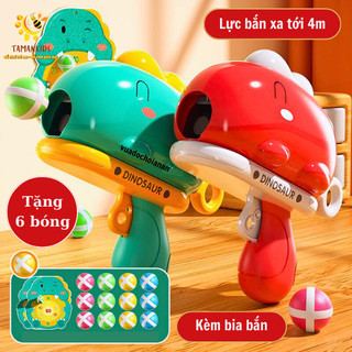 (TẶNG 6 BÓNG)Đồ chơi súng ném bóng dính súng bắn phi tiêu cho bé Combo kèm bảng phi tiêu, khủng long bắn bong cho bé