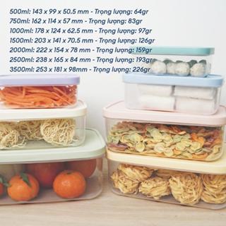  Bộ 7 Hộp Nhựa Đựng Thực Phẩm Inochi Đa Sắc Màu - 500-3500ml: Nhựa PP Nguyên Sinh Cao Cấp 
