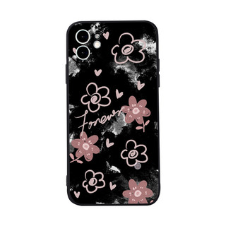 Ốp lưng iphone BVC hoa hồng nhí nền đen Cho Iphone 15 13 14 12 11 Pro  MAX X XR  XS MAX 7 8P 6S q7327