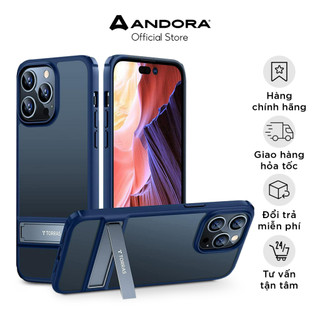 Ốp lưng chính hãng Torras Upro Matte mặt nhám cho IPhone 13/14 Series kèm chân kế kim loại kê điện thoại chắc chắn