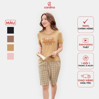 Đồ bộ nữ mặc nhà CARDINA chất liệu cotton cao cấp quần lửng tay cộc phom dáng trẻ trung năng động 4BCL01