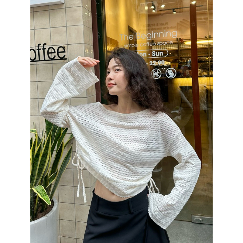 Dóra the label - Áo len lỗ Joey (màu kem sáng) | BigBuy360 - bigbuy360.vn