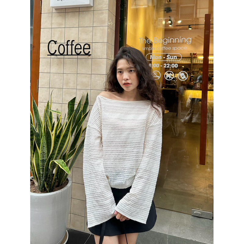 Dóra the label - Áo len lỗ Joey (màu kem sáng) | BigBuy360 - bigbuy360.vn