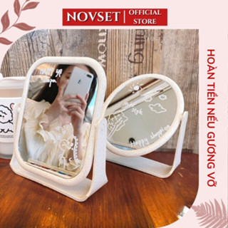  Gương để bàn lúa mạch NOVSET Gương lúa mạch trang điểm cao cấp xoay 360 độ  S5    T1_KHO1  