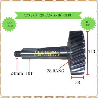 A cơ hộp số phụ 2 cầu (NHÔNG DÙ)  HS EQ240, 28 răng, dài tổng 235mm