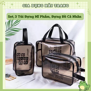 Set 3 túi đựng mĩ phẩm, đựng đồ makeup, đồ cá nhân chống thấm nước