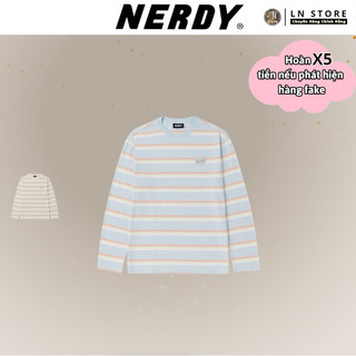 [ Authentic ]  Nerdy - Áo Thun Sọc Cổ Tròn -PNES23KF400204