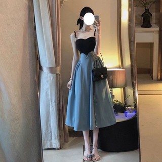 đầm 2 dây phong cách phương tây đi dạ hội đi tiệc  ảnh (thật)hàng quảng châu loại 1