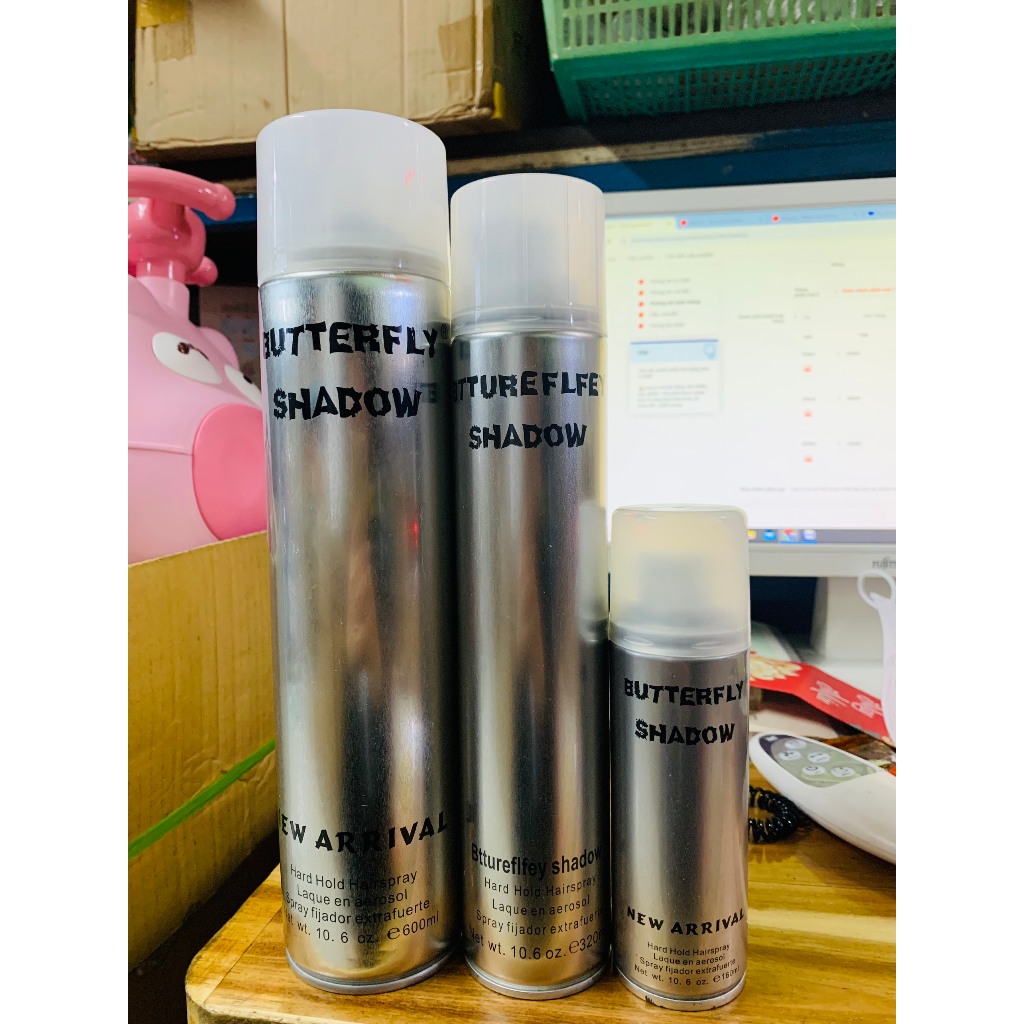 Gôm xịt tóc, tạo kiểu tóc Butterfly Shadow 150ml/320ml/600ml