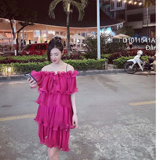 Đầm suông bèo tầng trễ vai siêu xinh cập bến!