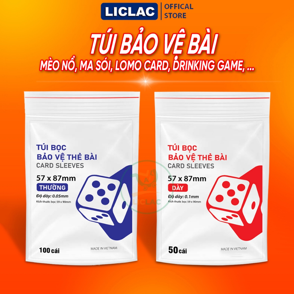Xấp 100 túi bọc bài Uno Ma Sói Mèo Nổ Lomo Card Meme ĐỦ SIZE - Sleeves - Bao kiếng bảo vệ lá bài