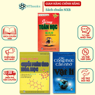 Sách - combo sổ tay toán , lí , hóa lớp 10 + 11 + 12