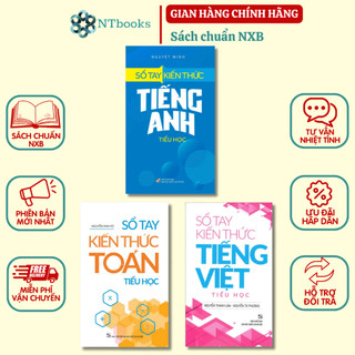 Sách sổ tay kiến thức toán + tiếng việt + tiếng anh tiểu học