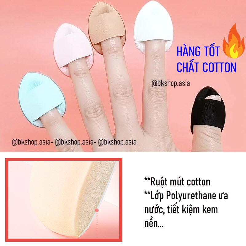 [Ruột Cotton] Mút Trang Điểm Mini Finger Puff, Mút Tán Kem Nền, Kem Che Khuyết, Cushion #MN09