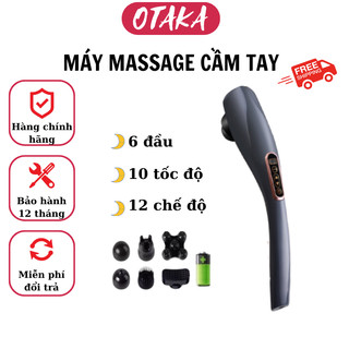 Máy Massage Cầm Tay 6 đầu 10 cấp độ OTAKA đấm lưng trị liệu cổ vai gáy - Mát xa toàn thân giảm nhanh đau nhức mỏi cơ