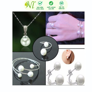 Bộ trang sức nữ 4 món hạt ngọc dự tiệc đẹp trang sức nữ trọn bộ không đen không gỉ xài nước tốt - Người Đẹp Vì Lụa
