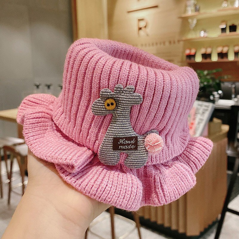 Khăn Choàng Cổ Giữ Ấm Cho Bé Hình Thú, Khăn Len Quấn Cổ Dạng Ống Hình Hươu Cho Bé
