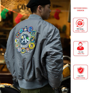  LHQ Áo BomBer thêu Trần lông Cao Cấp Nhập Khẩu Chính Hãng Bomber pilot retro Mỹ có thêu hình sau lưng 