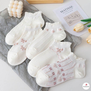 Tất vớ nữ cổ ngắn họa tiết nơ bông dễ thương, chất liệu cotton co giãn thoáng khí - NOCS