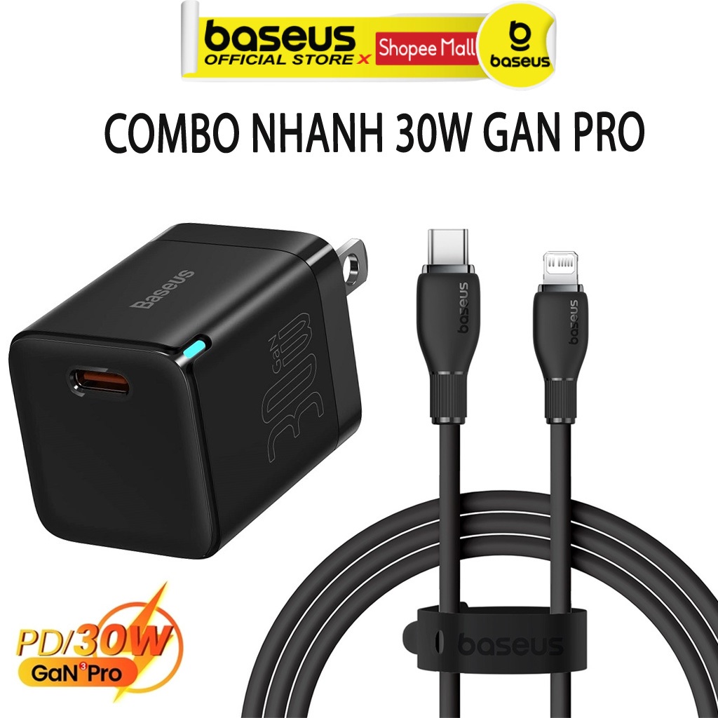 Bộ sạc nhanh Baseus GaN5 Fast Charger 1C 20W 30W / Wekome U129 sạc nhanh 20W " New 2023"