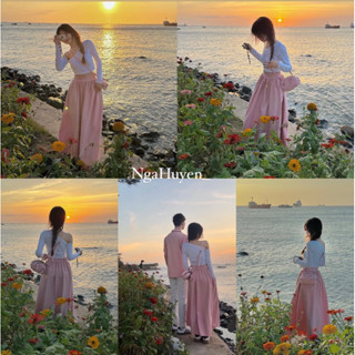 chân váy RumDi tiểu thư lưng tây dáng dài xoè rộng dễ mix đồ