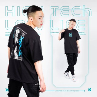 XFIRE "HIGH TECH - LOW LIFE" TSHIRT IN BLACK