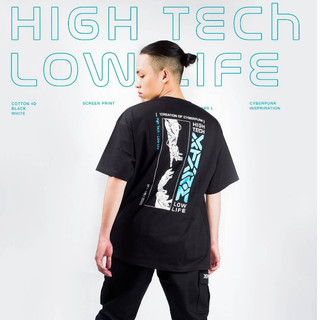 XFIRE "HIGH TECH - LOW LIFE" TSHIRT IN BLACK