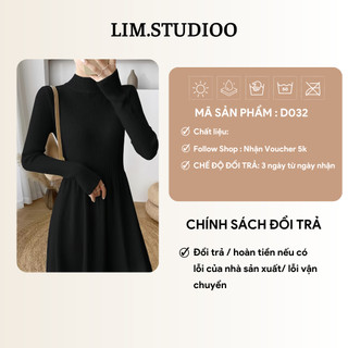 ĐẦM LEN GÂN TAY DÀI | lim.studio [ảnh thật/video thật]