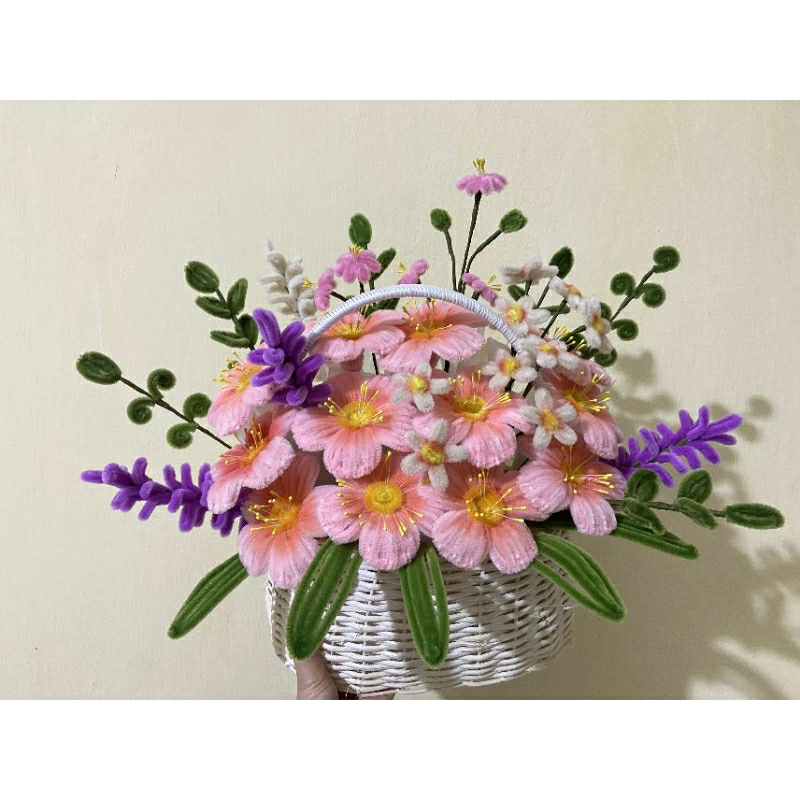 giỏ hoa kẽm nhung làm quà tặng