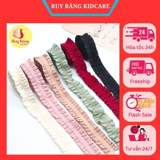 Băng đô viền bèo HQ 2cm dùng làm băng đô, nơ kẹp tóc, phụ kiện may mặc