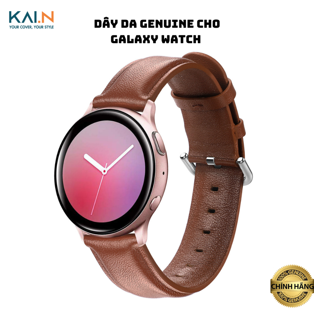 Dây Da Kai.N Genuine Leather Cho Galaxy Watch 4/ Galaxy Watch 5/ Galaxy Watch 3 41mm/ Galaxy Watch A