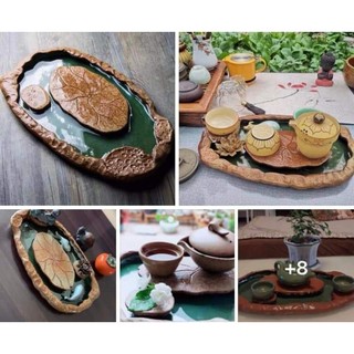 Thuyền trà gốm lá sen tuyệt đẹp
