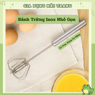 Cây Đánh Trứng Inox Nhỏ Gọn Có Trục Xoay Tự Động Tiện Lợi
