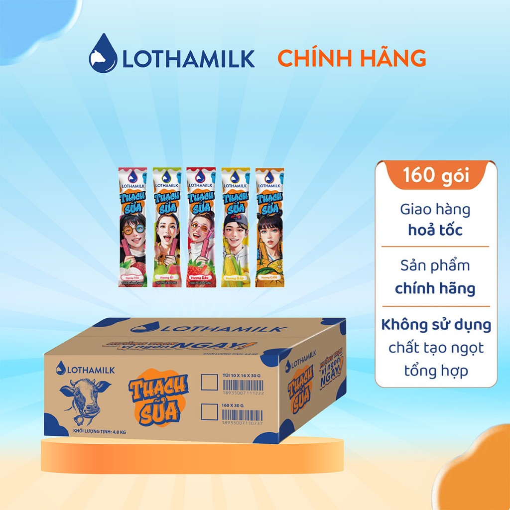 Thạch Sữa Lothamilk thùng 160x30g