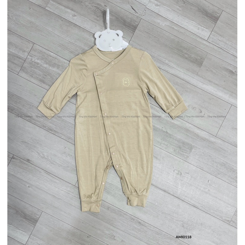 Bộ Body sơ sinh Anmina cài chéo dài tay sợi tre AMI0118
