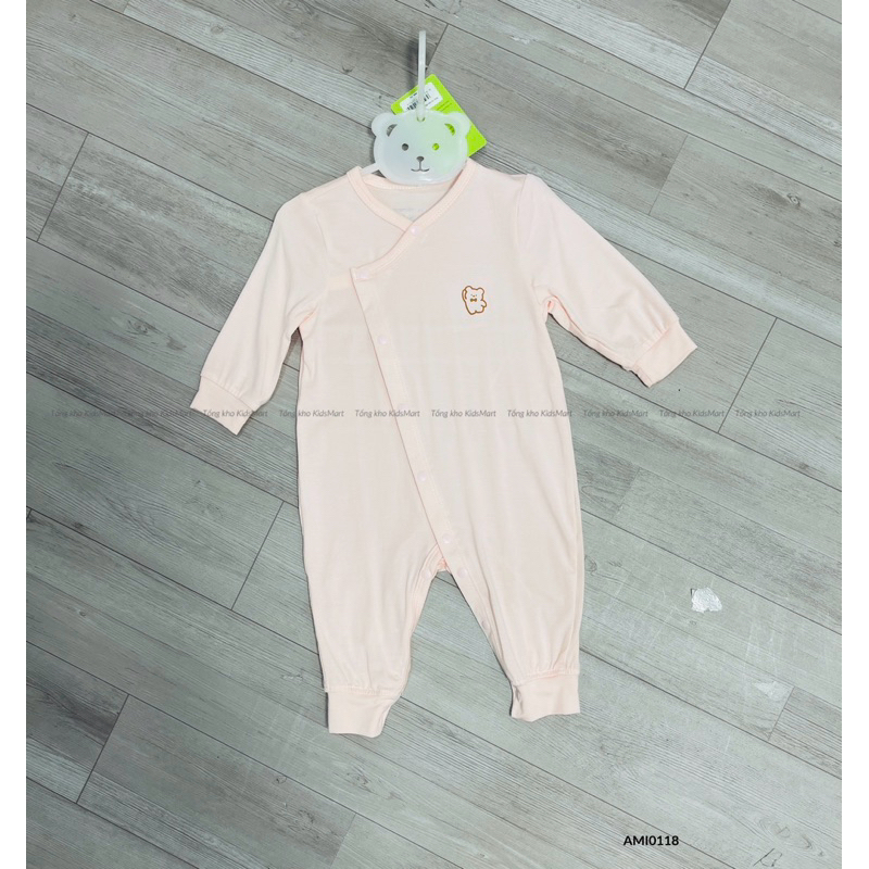 Bộ Body sơ sinh Anmina cài chéo dài tay sợi tre AMI0118