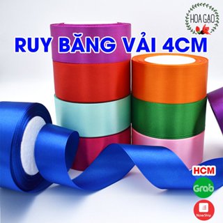 Cuộn ruy băng dây lụa ruy băng 4cm HOA GẠO GRL dây ruy băng đỏ handmade dây đỏ treo cây ribbon duy băng làm hoa