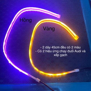 COMBO 2 Dây LED MÍ 45CM 12V, Lắp Demi Xi Nhan, Nhiều Vị Trí Xe Máy Xe Ô tô, Hiệu Ứng Xếp Gạch, Chạy Đuổi Audi
