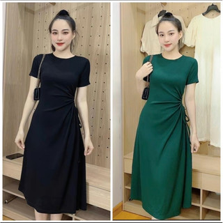 Đầm Rút Dây Eo Tôn Dáng che bụng (vải thun gân co giãn) bigsize