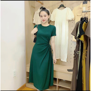 Đầm Rút Dây Eo Tôn Dáng che bụng (vải thun gân co giãn) bigsize