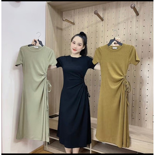 Đầm Rút Dây Eo Tôn Dáng che bụng (vải thun gân co giãn) bigsize