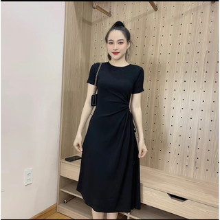 Đầm Rút Dây Eo Tôn Dáng che bụng (vải thun gân co giãn) bigsize
